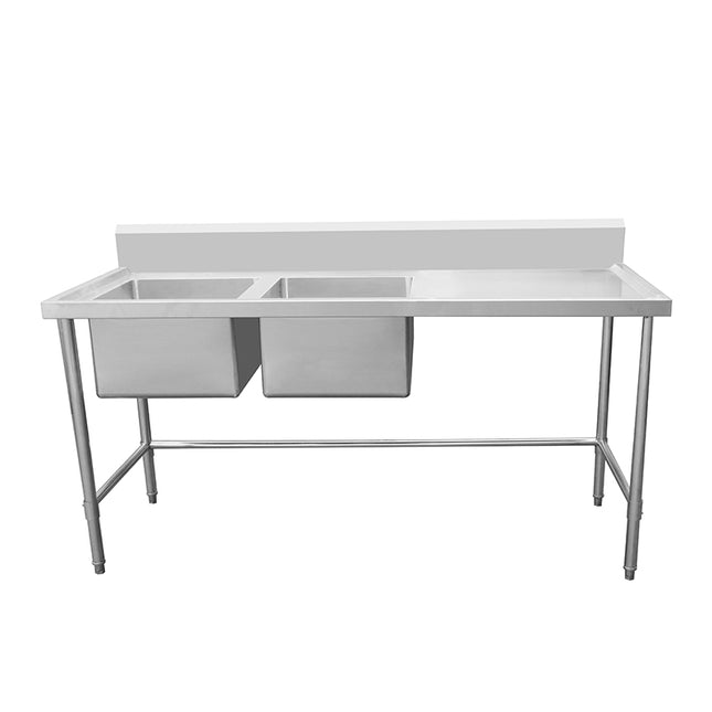Work Bench - Double Sink with Leg Brace