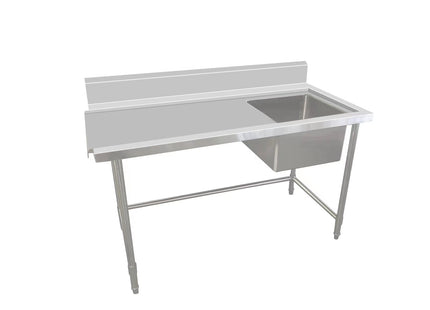Inlet Bench - Single Sink with Splashback & Leg Brace