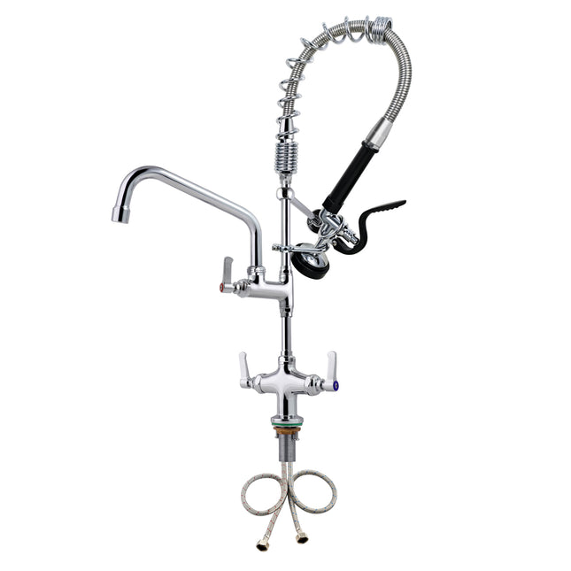 Commercial Faucet with Pre-Rinse Sprayer