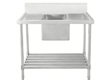 Work Bench - Single Sink with Pipe Undershelf