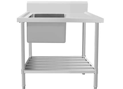 Work Bench - Single Sink with Pipe Undershelf