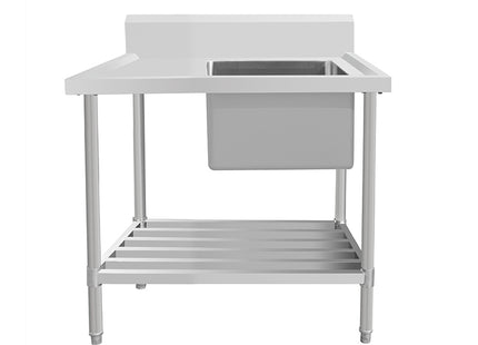 Work Bench - Single Sink with Pipe Undershelf
