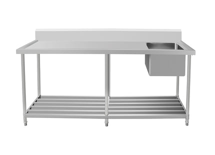 Work Bench - Single Sink with Pipe Undershelf