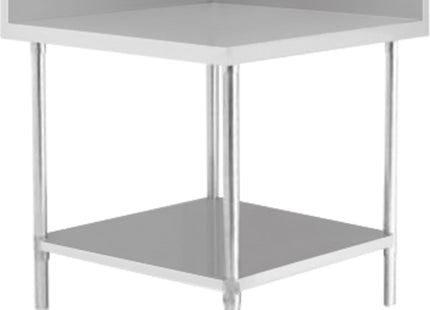 Corner Bench with Splash Wall & Undershelf