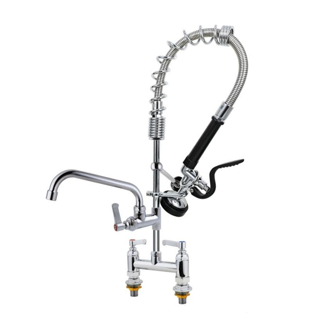Commercial Faucet with Pre-Rinse Sprayer