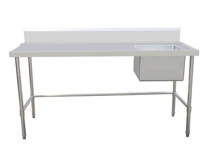 Inlet Bench - Single Sink with Splashback & Leg Brace