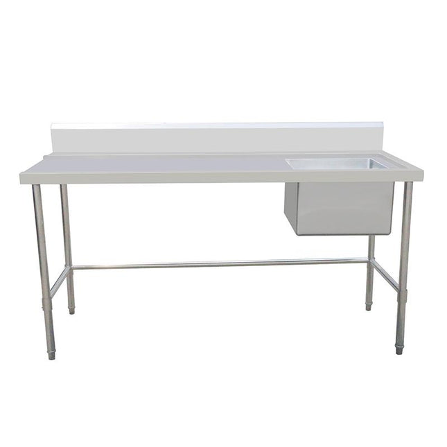 Inlet Bench - Single Sink with Splashback & Leg Brace