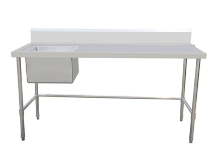 Inlet Bench - Single Sink with Splashback & Leg Brace
