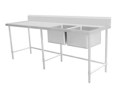 Work Bench - Double Sink with Leg Brace